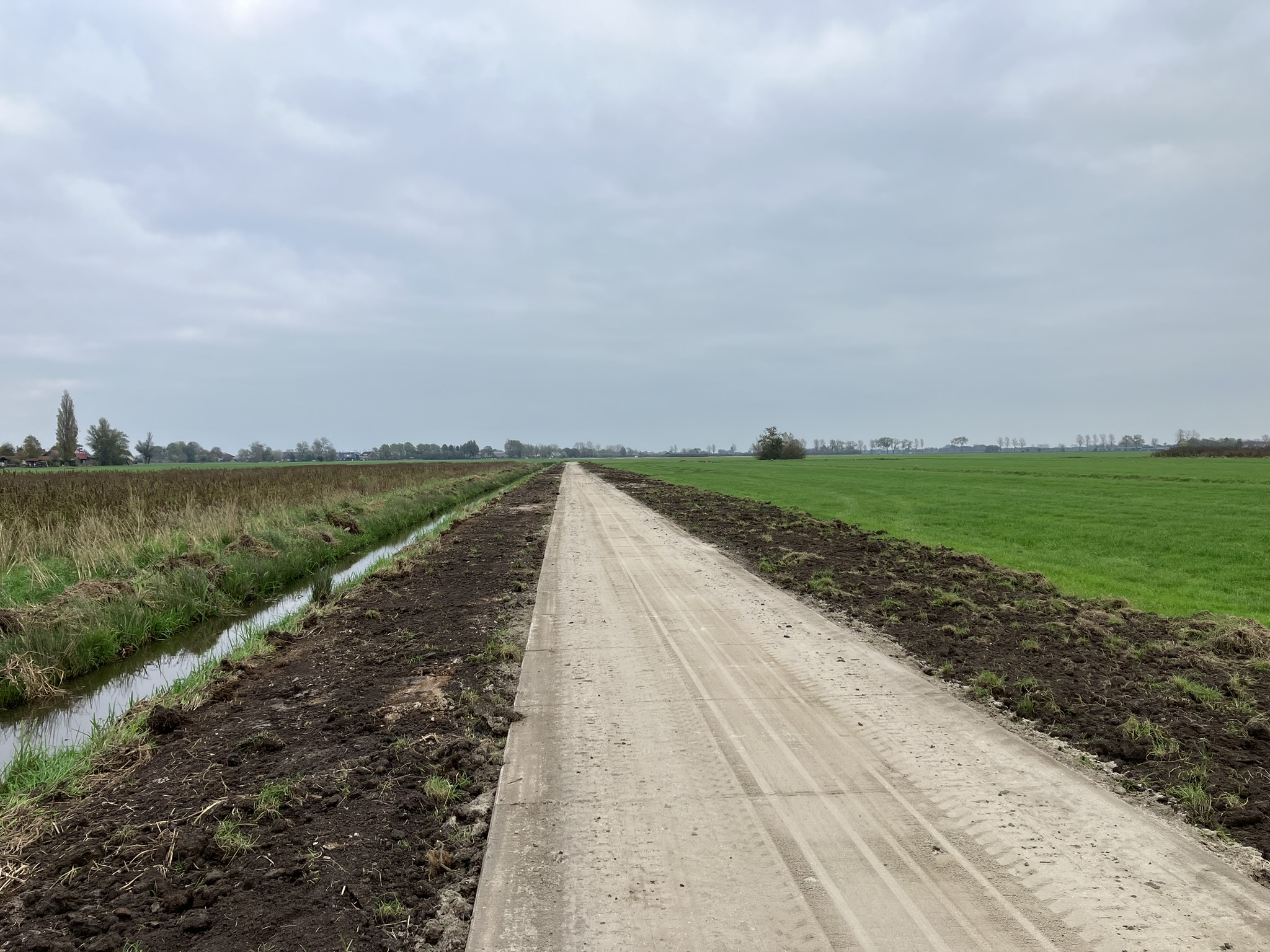 Kavelpad in aanbouw